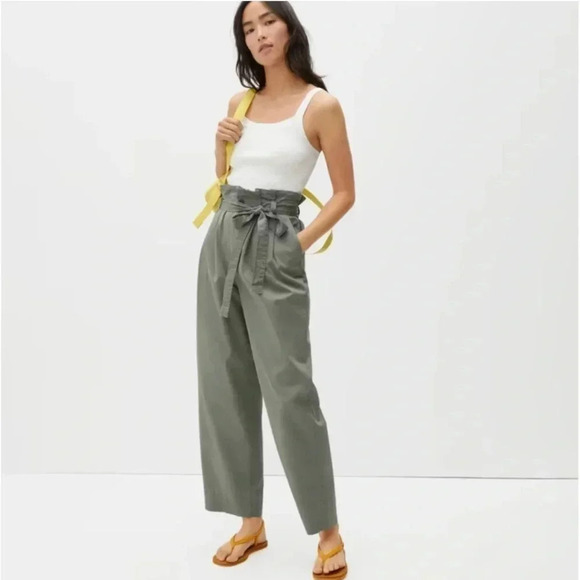 Everlane Organic Cotton The Paperbag Pants in Thyme Size 2 - Picture 1 of 11